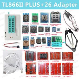 V8.11 Orijinal TL866II ARTı Evrensel Minipro Programcı + 26 Adaptörler + SOP8 Klip IC Kelepçe Bios Flaş EPROM EEPROM freeshipping