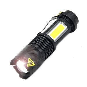 COB LED Flashlight Portable Mini ZOOM torchflashlight Use14500 Battery Waterproof in life Lighting lantern DLH049