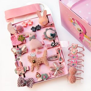 24pcs Set Baby Hair Clips Cartoon Kids Headband Cute Bow Flower Children Hairpin Barrettes Headwear Accessories NO BOX