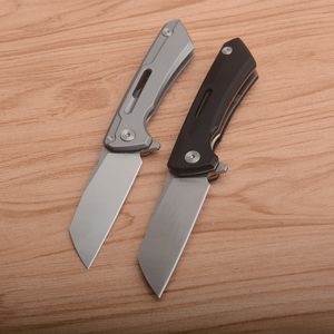 Coltello pieghevole Flipper con cuscinetto a sfere di alta qualità D2 Lama satinata Tanto Point Nero G10 / Manico in alluminio aeronautico Coltelli EDC