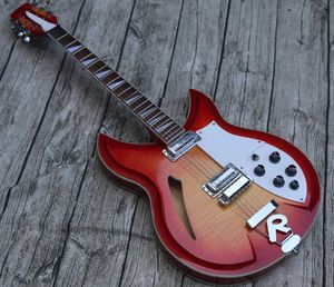 Çin 12 dizeleri 381 Kiraz Gitar C S yarı boş gövde 381V69 Mapleglo Electric Guitar kırmızı