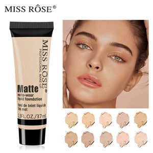 Miss Rose Professional Base de Matte Foundation Líquido Maquiagem Waterproof cara Concealer Foundation Cosméticos Repair rosto Make Up