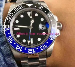 Роскошные модные автоматические мужские часы GMT Lum красный синий керамический ободок часы из нержавеющей стали с сапфировым стеклом оригинальные мужские часы с застежкой Бесплатная доставка