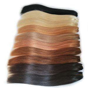 Manikür Hizalı Saç Siyah Kahverengi Sarışın Kırmızı İnsan Saç Dokuma Demetleri 8-26 Inç Brezilyalı Düz ​​Remy Saç Uzatma 2 veya 3 Paketler
