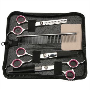 Kit Professional Dog Pet Grooming Scissors Set StraightCurvedThinning Shears