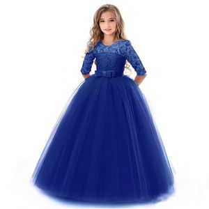 Prenses Dantel Çiçek Kız Elbise Balo Hal Kollu Yay Kanat Kat Uzunluk Çocuk Toddler Doğum Günü Partisi Elbise Küçük Kız PAGOnts