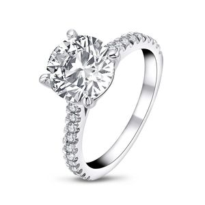 AINUOSHI 3-каратное обручальное кольцо круглой огранки для женщин из белого золота с покрытием из стерлингового серебра 925 пробы, юбилейное кольцо, обручальное кольцо Y20010636247H