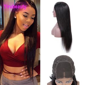 Malaysian Virgin Hair Silky Straight 4X4 Lace Closure Wig Human Hair Natural Color 4 By 4 Closures Wigs 10-32inch