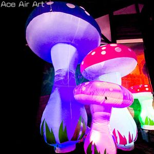 Различные стили стоящих надувных грибов со светодиодными огнями для вечеринок и сценической украшения или рекламы в продаже