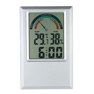 Dijital higrometre Termometre Bahçe Sıcaklık ve Nem Ölçer Max Min Değer Çalar Saat Comfort Seviye Testi Araçları