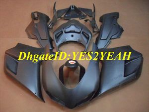 DUCATI 848 için enjeksiyon kalıp Kaporta kiti 08 09 10 11 ducati 1098 1198 2008 2009 2011 Mat siyah Grenings set + Hediyeler DD09