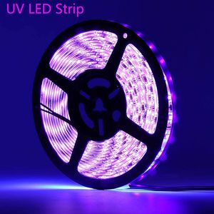 UV roxo Led tiras de luz 2835 SMD 60Led / m 12V DC 395-405nm não-UV Ultravioleta Ray flexível tira da fita