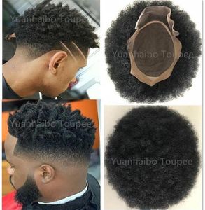 afro curl human hair toupee black color short indian remy hair replacement mens wig hairpiece toupee for black men free