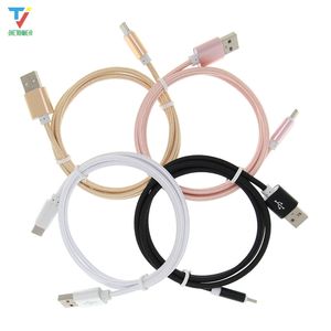 100 adet / grup 25 cm / 1 m / 1.5 m / 2 m / 3 m Renkli Naylon Örgülü Uzun Kablo Hızlı Şarj Için USB-C Kordon Mikro USB Tipi C Kablosu Telefon Kablosu için