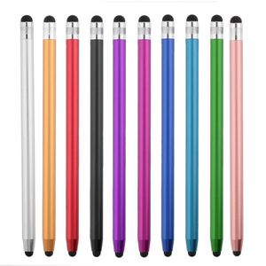 MUILTICOLOR силиконовые двойные советы емкостный стилус ручка с сенсорным экраном рисунок ручка для iPhone для Samsung LG телефона планшетный ПК емкостный ручка новый