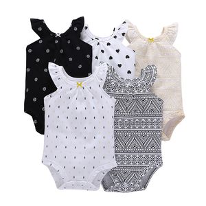 Çocuk Tasarımcı Giysileri Kızlar Yaz Bebek Çocuk Giyim 5 PCS/Set Bebek Pamuk Kısa Kollu Prenses Elbise Kızlar İçin