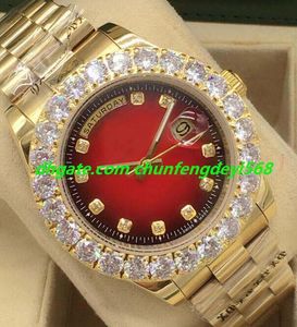 Orologio di lusso 4 uomini di stile oro giallo 18 carati quadrante con diamanti più grandi / lunetta 43 mm bracciale in acciaio automatico orologi da uomo di moda orologio da polso