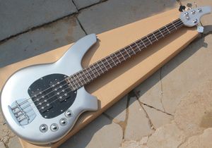 Fabrika Toptan 4 Strings Metalik Gümüş Elektrikli Baslı 2 Paketleme, Aktif Devre, Gülağacı Klavye, Siyah Pickguard