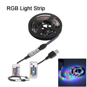 Светодиодные полосы лампа RGB Fairy свет 5V TV Подсветка с контроллера USB Flexible LED Свет для TV LCD, кухонные шкафы, Фоновая освещение