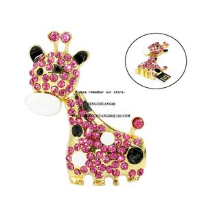 Metal Crystal USB Flash Drive 128 GB Bella giraffa animale Key Memory16GB 64GB 32GB Penna Drive Buona qualità a prezzi all'ingrosso 4 GB / 8 GB