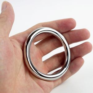 Stainless Steel Cock Ring Ball Stretcher 40 45 50 mm Time Delay Cockring Male Chastity Device Sex Toys Penis Rings Erotic adult Products