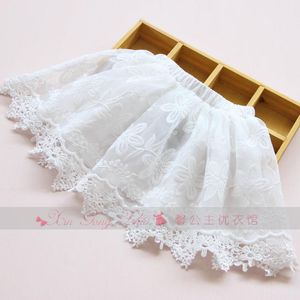 Шелковая юбка-бутон для девочек от 3 до 8 лет, детская юбка с цветочной вышивкой, юбка на талии, детская белая кружевная юбка-пачка, брендовая одежда