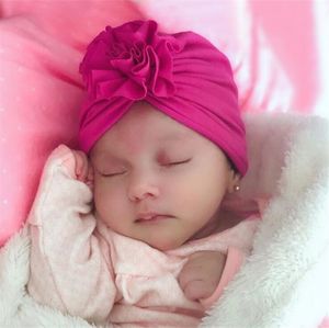 16 colors headbands children's pleated flower hat Newborn baby cotton Indian headgear Headband free ship 5pcs