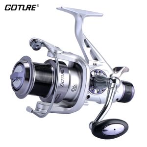 Goture Shark-Carp Fishing Reels Metal Spool 5000/6000 10+1BB 5.2:1 Max Drag 8kg Double Brake Carp Fishing Feeder Spinning Wheel