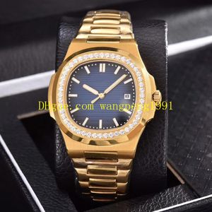 7 Color Man Wristwatches 40mm Nautilus 5713/1G-010 Dial Black Diamond Buzel Yellow Gold Mechanical Automatic Men Watches