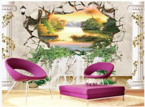 3D estereoscópico picture-in-picture fundo parede moderna sala de estar papéis de parede