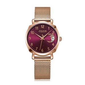 Julius İzle Ay Pencere Arama Takvim Kadınlar Saat Oto Tarihi Yüksek Kalite Orijinal Bayanlar FashionWatch Dropshipping JA-1146