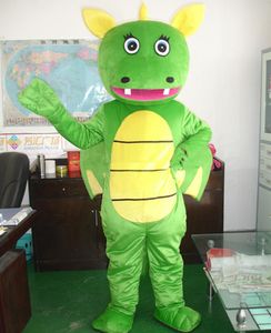 2020 Fábrica de venda quente Yoshi dinossauro mascote tamanho traje adulto traje verde dos desenhos animados do dinossauro vestido de festa de fantasia