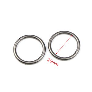 50pcs 5/8" 3/4" 1"Non Welded Metal O Ring Nickel&Black Nickel Plated Backpack Collar Harness Rings Bag Parts Accessories
