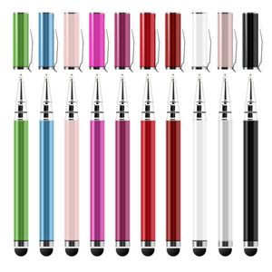 Yüksek Kalite 2 Arada 1 Kapasitif Stylus Touch Yazma Mürekkep Kalemi Cep Telefonu için Samsung Galaxy S6 Tablet PC 100 PCS