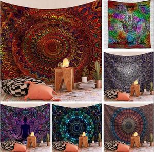 Indian Hippie Bohemian Psychedelic Peacock Mandala Wall Hanging Bedding Tapestry for Bedroom Living Room Dorm Home Decor