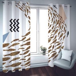 Современные шторы красивые 3D-занавески для гостиной спальня рыбы занавес стены декор затемненные шторы Cortinas