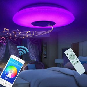 Bluetooth Hoparlör, kısılabilir, Multicolor, APP Kontrol Uzaktan Kumanda, 60W Akıllı Tavan Işık ile Müzik LED Tavan Lambası (Bluetooth Hoparlör