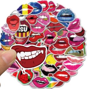 50Pcs sexy rosso delle labbra adulto caldo collegamento Stickers pacchetto non casuale Graffiti Car Bike Deposito autoadesivo del computer portatile bottiglia Skateboard motore della decalcomania dell'acqua