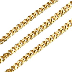 Punk Stainless Steel Necklace for Men Women Curb Cuban Link Chain Chokers Vintage Gold Silver Tone Solid Metal Jewelry Gift