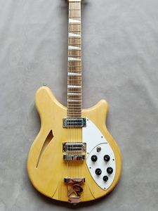 Pearloid Klavye Çin Gitar Of Custom 12 Dize RIC Gitar Doğal Ahşap 360 Modeli Elektro Gitar Yarı Hollow Vücut Üçgen Anne