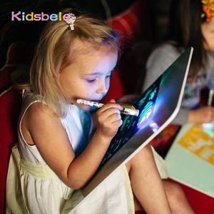A3 Большой свет Luminous чертежной доске Дети Tablet Draw В Тёмной магии С Light-Fun Pen Флуоресцентные Дети образовательные игрушки