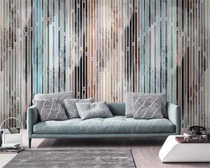 3D Wallpaper Modern Light Vintage lusso geometrica verticale wallpaper striped TV Divano Sfondo pittura murale Carta da parati