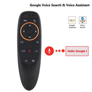 G10 G10S Voice Air Mouse 2,4 GHz sem fio Google Microfone Remoto Controle Remoto Aprendizagem Ir Giroscópio de 6 eixos Para Android TV Box PC