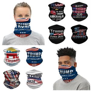 Trump 2020 шарф банданы маска для лица Бесшовные труб Магия Keep America Great ободки Спорт на открытом воздухе Велоспорт шею Головные уборы Gaiter fy9156