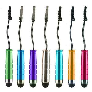 Mini Penna per lo schermo capacitivo dello stilo con spina antipolvere per Samsung Galaxy S6 S7 PC del telefono cellulare PC universale 200pcs