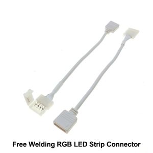 Свободный сварки 4 Pin 5050 RGB светодиодные ленты кабель вилка для 10мм 4pin PCB Кабель управления