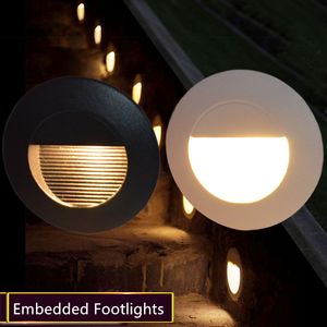 Açık / Kapalı 86x86mm Yuvarlak / Kare Yeraltı Lambası Su geçirmez Merdiven Işık Duvar Gömülü Aydınlatma Jumbo Footlights