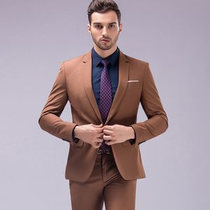 Abito da cerimonia nuziale maschile Abito slim fit bordeaux Abito da uomo formale da lavoro Costume da uomo migliore Set da 2 pezzi (giacca + pantaloni) Taglie forti