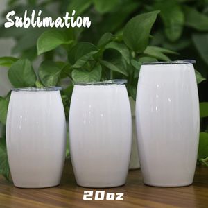 Stokta var! 15 oz 20oz 25 oz süblimasyon yumurta tumbers boş beyaz paslanmaz çelik şekilli şarap bardağı şarap camı yalıtımlı kardan adam futbol şişe su bardakları b0017