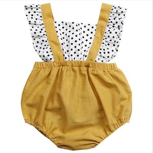 Yaz Yenidoğan Bebek Kız Giysileri Fly 34 Renkler Yenidoğan Babe Kızlar Fırfır Katı Romper Tulum Kıyafet Kolsuz Giyim